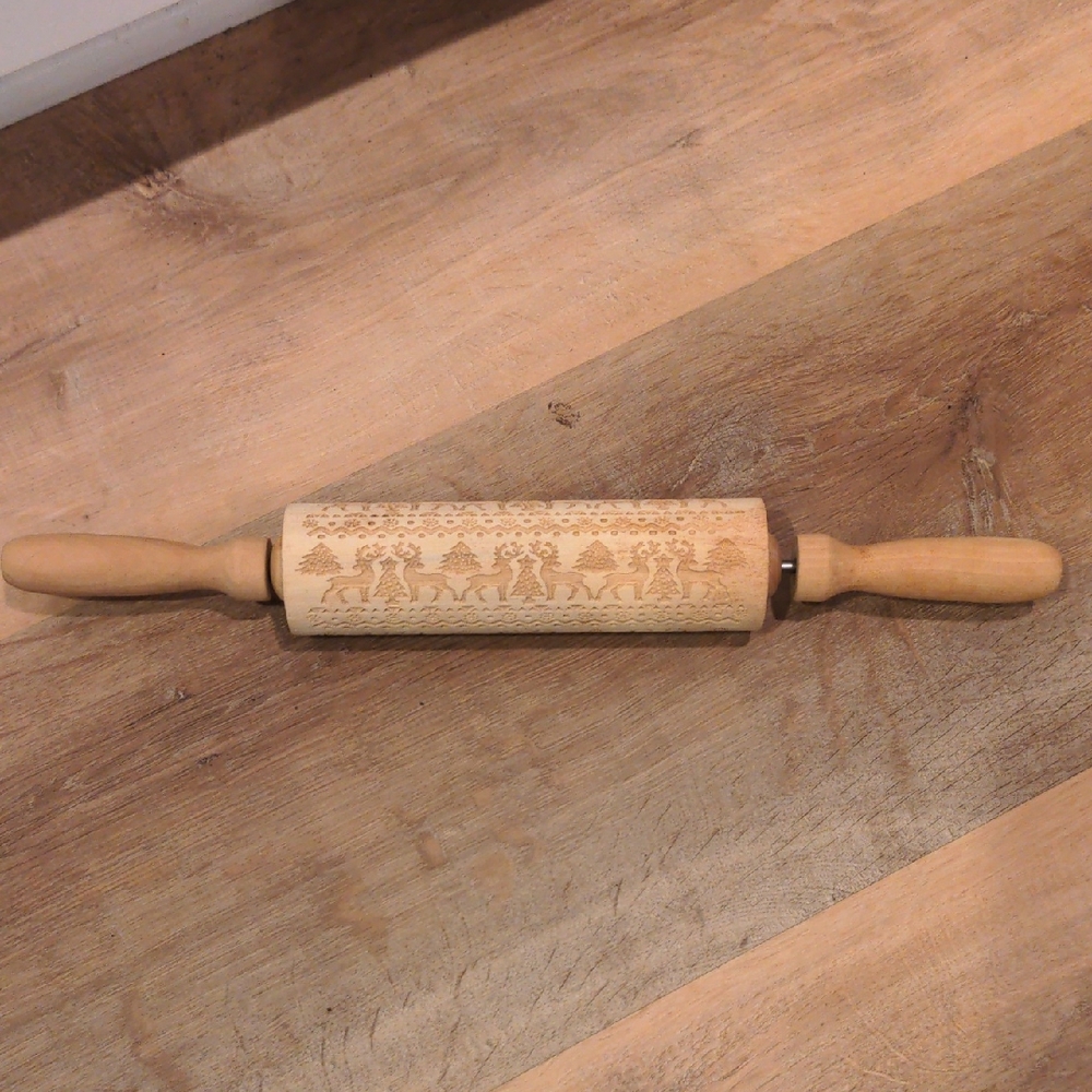 like NEW Nordic Ware Embossed Rolling Pin - Natural Wood